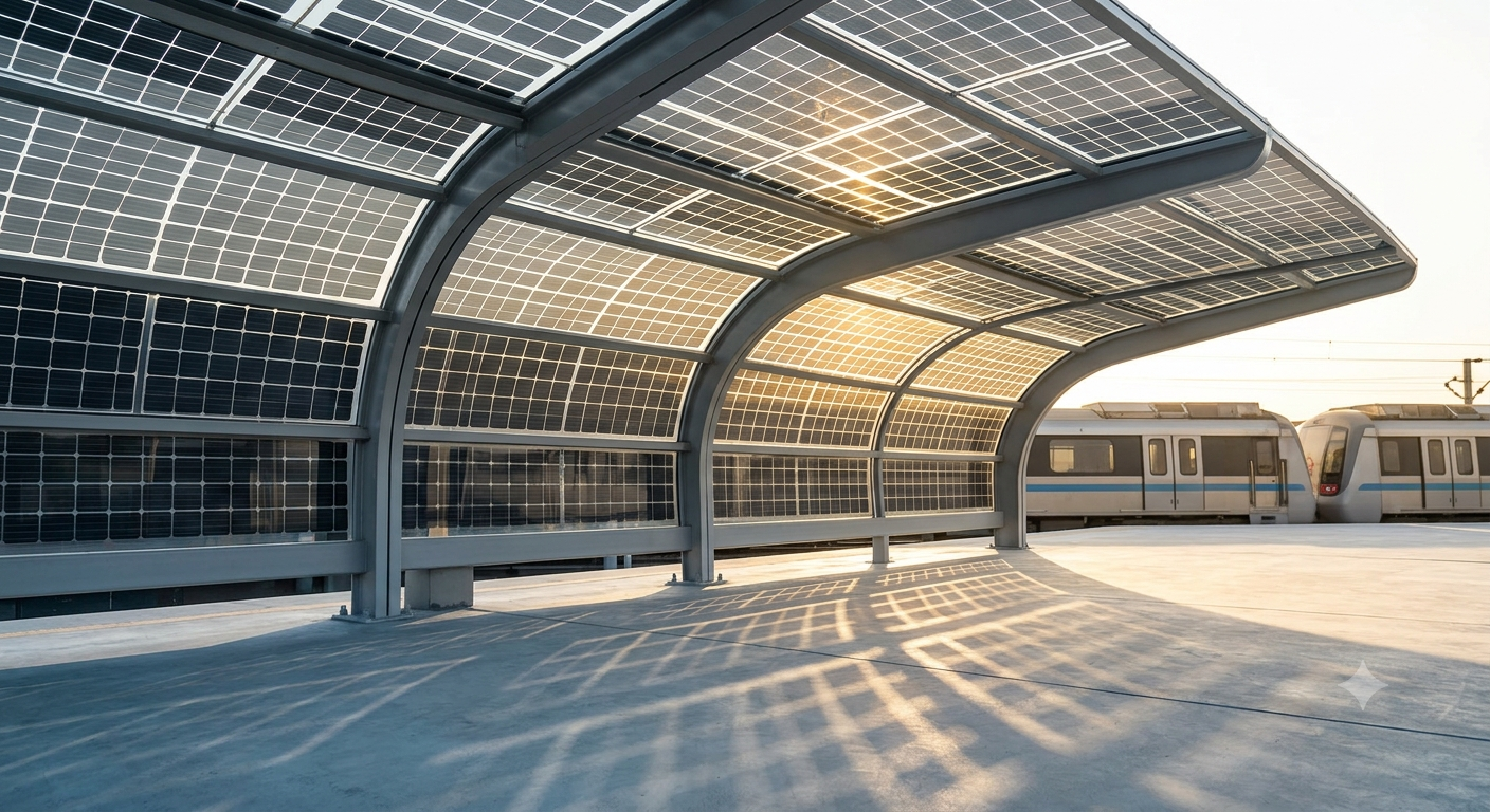 Large-scale solar canopy installation
