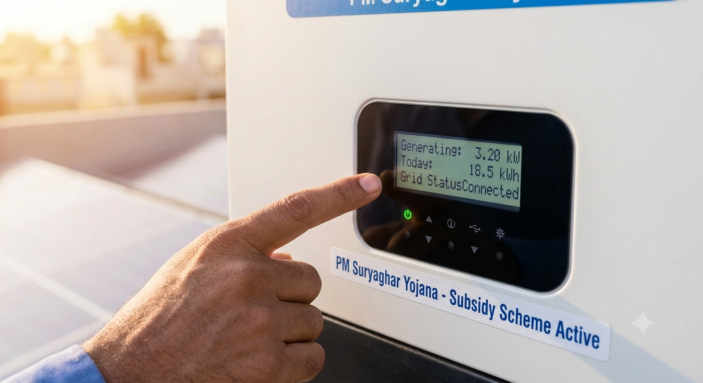 Solar inverter monitoring display